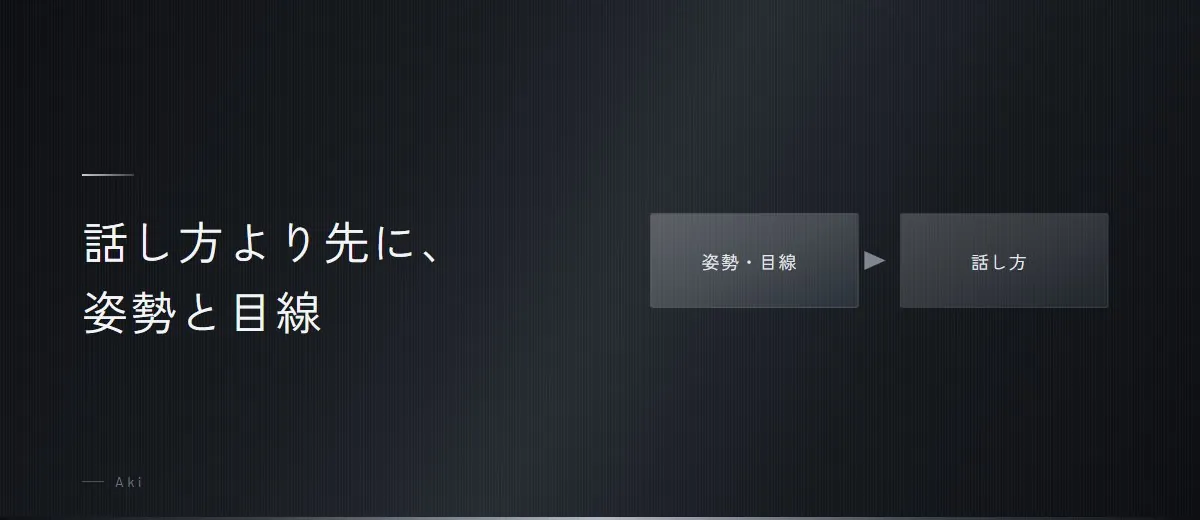 話し方より先に、姿勢と目線を見ています（図）
